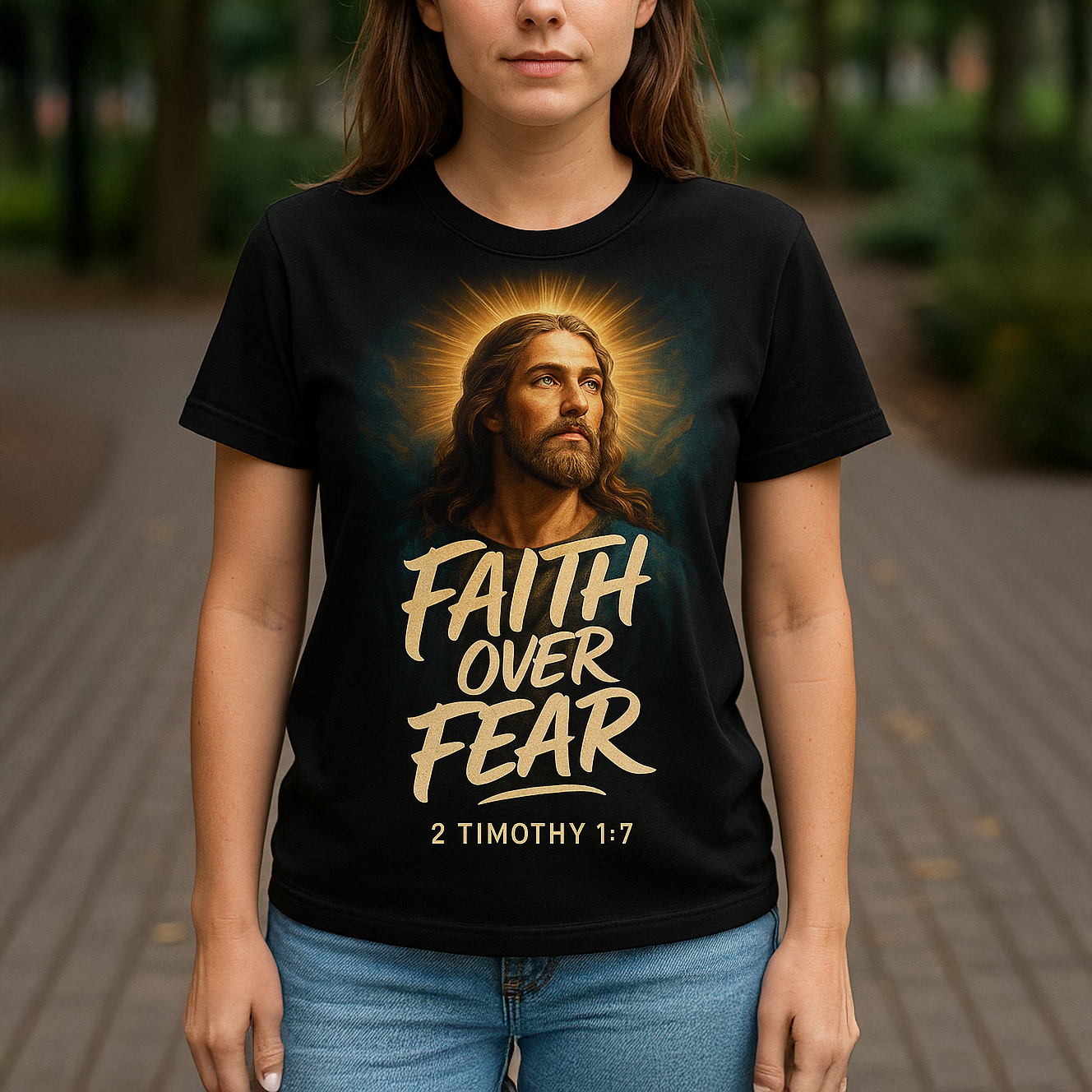“Faith Over Fear” – Premium Cotton Tee - Black Cotton Unisex T-shirt