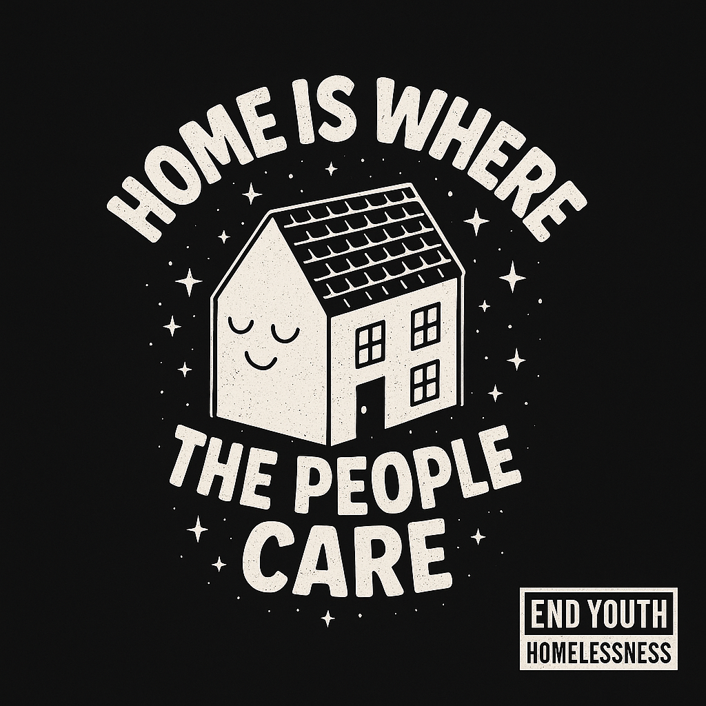 "Home is Where the People Care" – Graphic T-Shirt - Black Cotton Unisex T-shirt