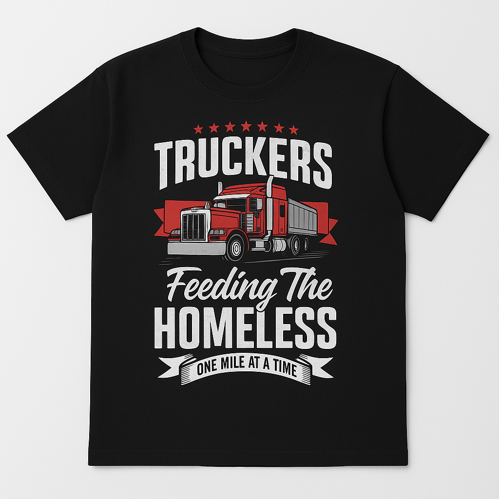 Original Truckers Feeding The Homeless – Graphic T-Shirt - Black Cotton Unisex T-shirt