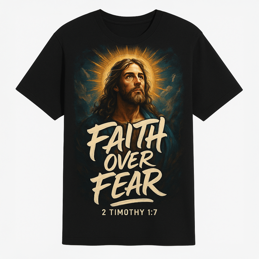 “Faith Over Fear” – Premium Cotton Tee - Black Cotton Unisex T-shirt