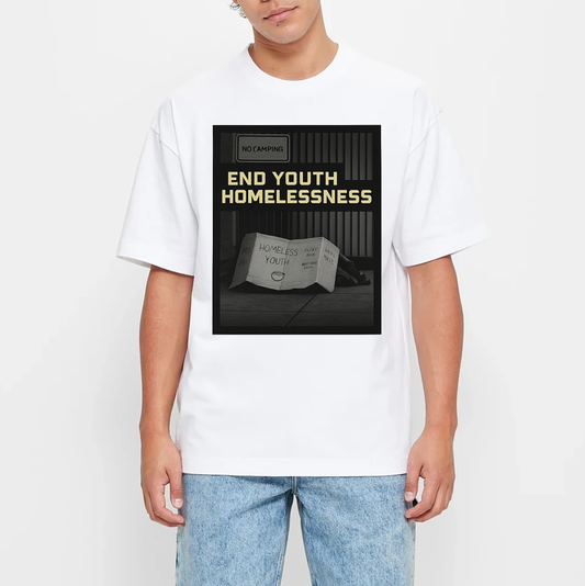 End Youth Homelessness | Premium White Cotton Unisex T-shirt
