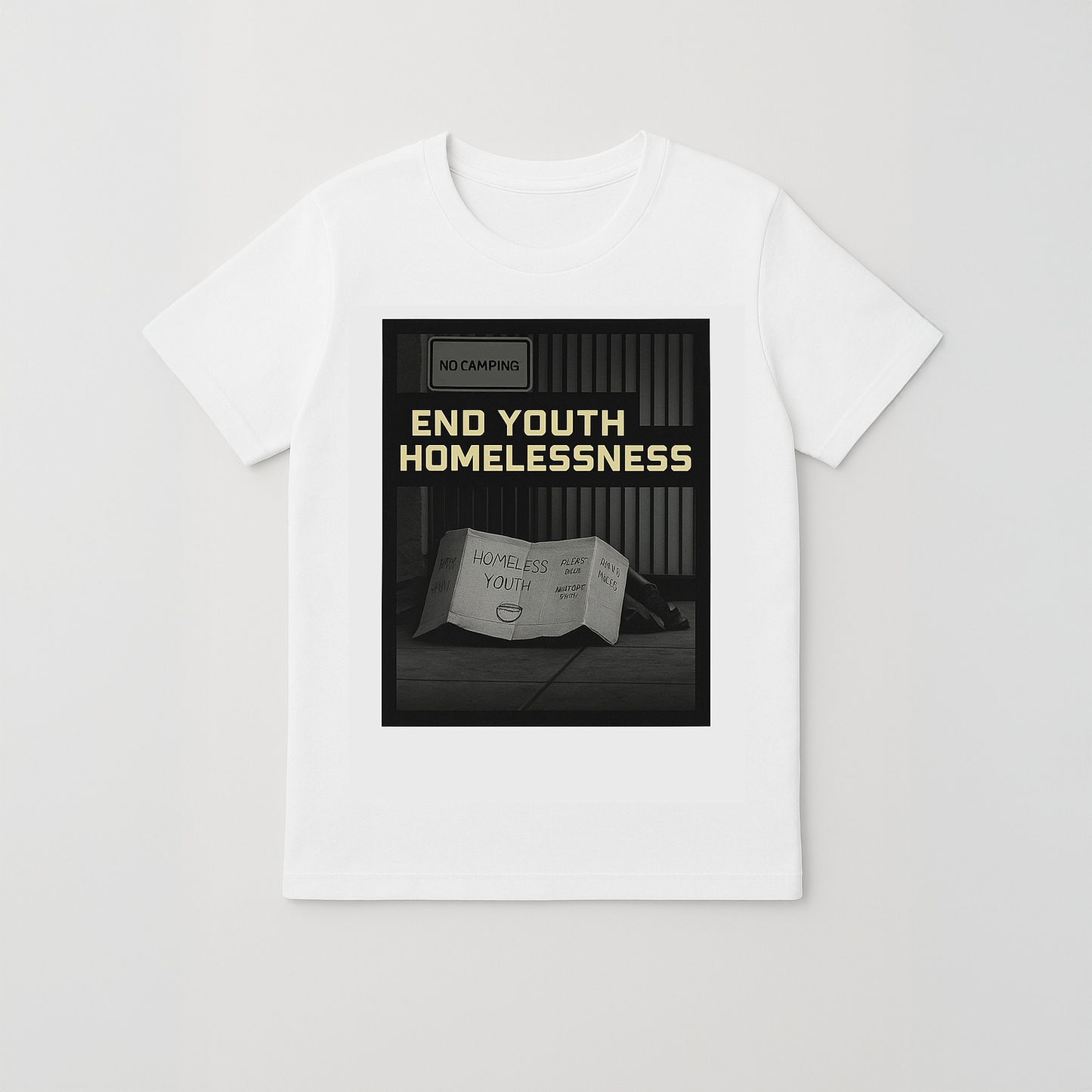 End Youth Homelessness | Premium White Cotton Unisex T-shirt