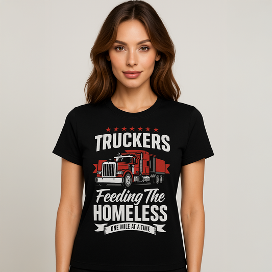 Original Truckers Feeding The Homeless  – Graphic T-Shirt - Black Cotton Unisex T-shirt