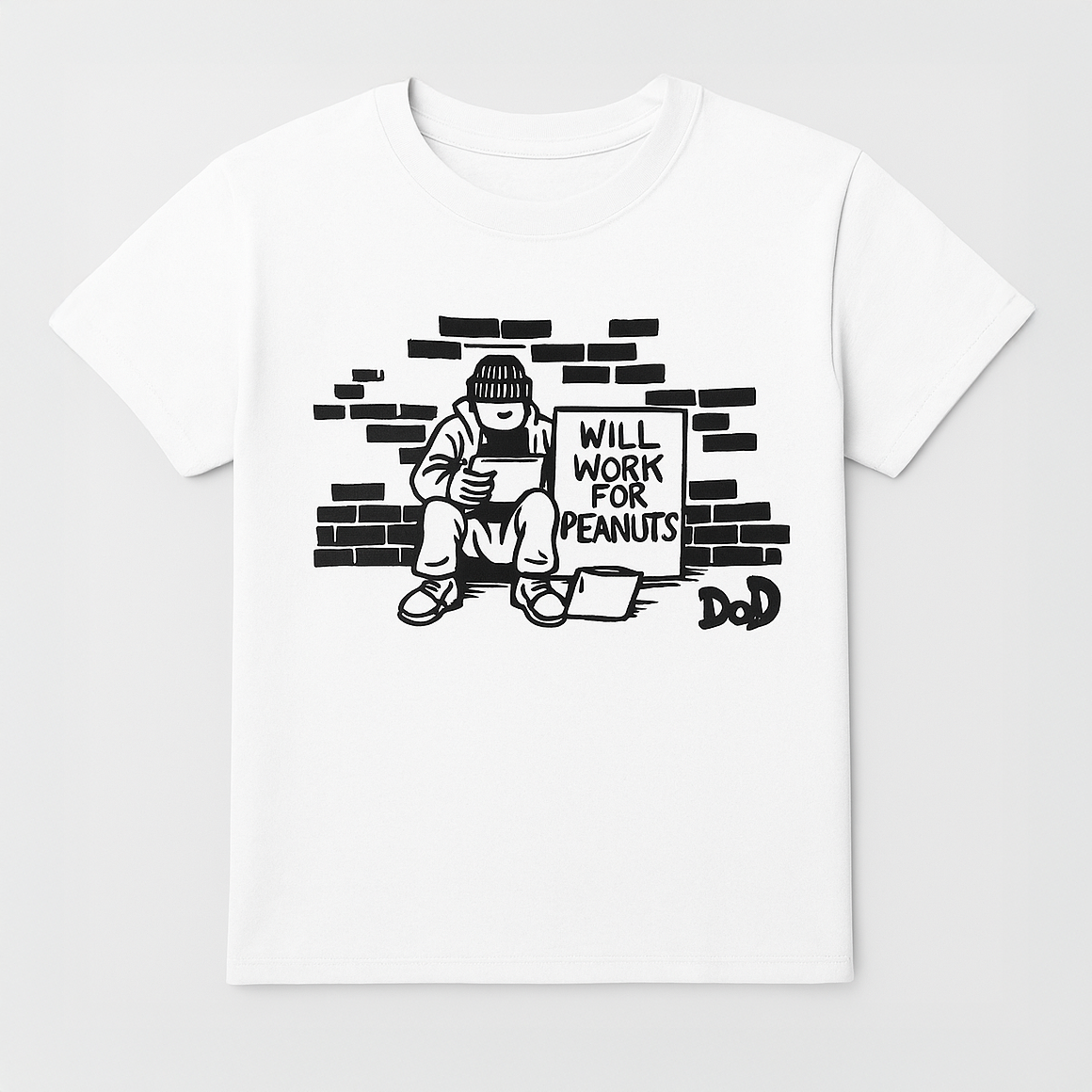Will Work For Peanuts  - Cotton Unisex T-shirt