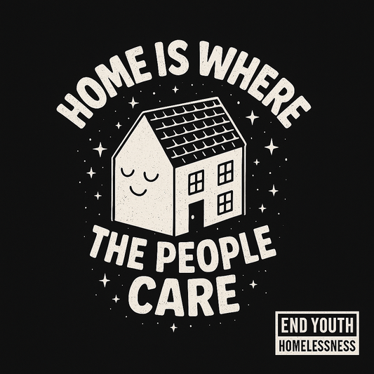 "Home is Where the People Care" – Graphic T-Shirt - Black Cotton Unisex T-shirt